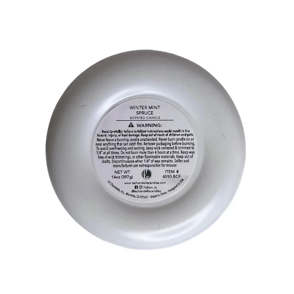 Sterling Home Fresh Snow Scented Natural Soy Wax Candle with‎ Bamboo Lid 15 Oz